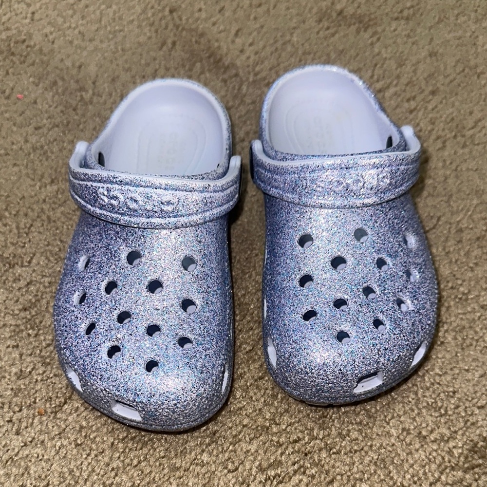 Kids Glitter Crocs - Purple
